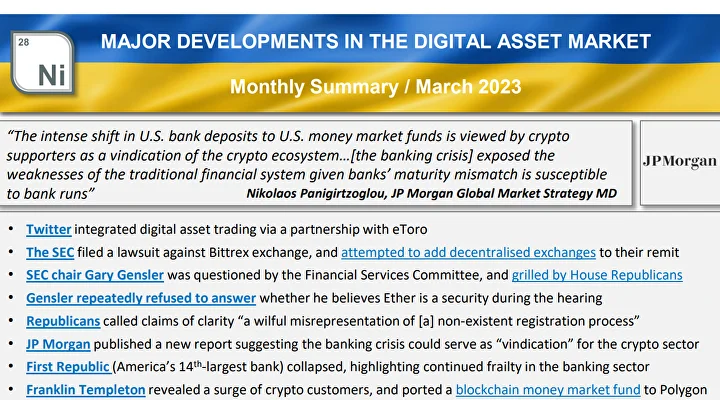 Major developments in digital assets, April 2023